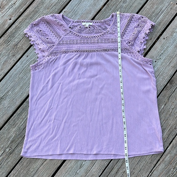 Maurices lilac lace boho blouse L-XL - Picture 9 of 12